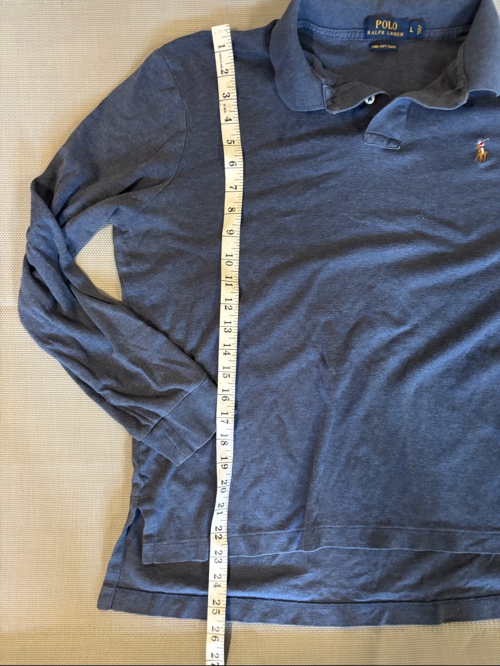 Polo by Ralph Lauren Long-Sleeve Polo in Heather Blue men’s sz M Pima cotton - Picture 5 of 6